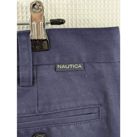 NAUTICA! THE RIGGER NAVY BLUE CHINO, FRONT PLEATS CUFFED PANTS, SLACKS! SZ 36X32 - Picture 6 of 10